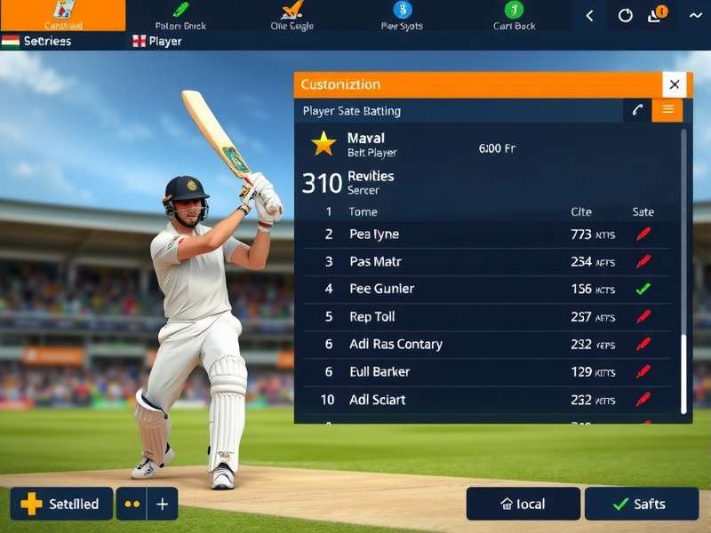 Elite Crick Master gameplay screenshot showing batting interface